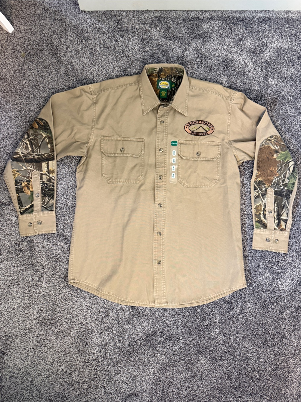 Cabela’s Summit Forest Resources Work Shirt Jacket Medium Camo Hunting Button Up